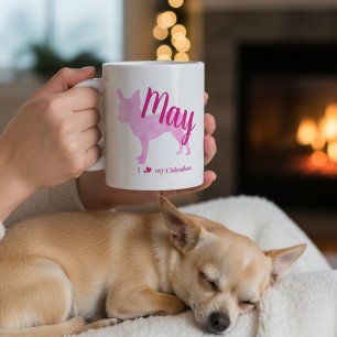 Personalized Pastel Pink Chihuahua Mom Coffee Mug