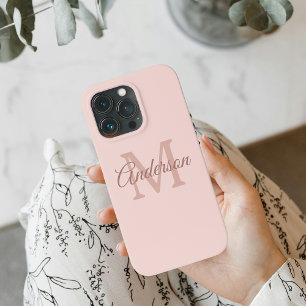 Personalized Pastel Pink iPhone Case   Monogram 
