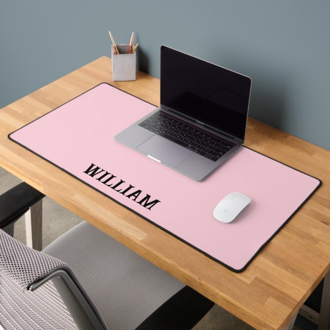 Personalized Pastel Pink iPhone Case with Custom Desk Mat (Office 2)