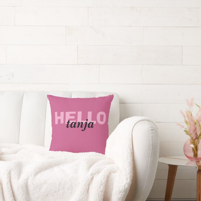 Personalized Pastel Pink Name Pillow | Custom (Couch)
