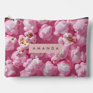 Personalized Pastel Pink Popcorn Accessory Pouch