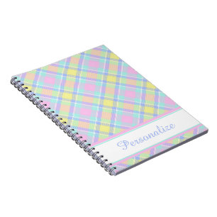 Personalized Pastel plaid Notebook