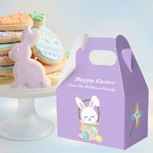 Personalized Pastel Purple Easter Bunny Party Favor Box