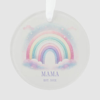 Personalized Pastel Rainbow Acrylic Ornament