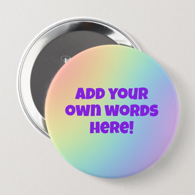 Personalized Pastel Rainbow Button (Front & Back)