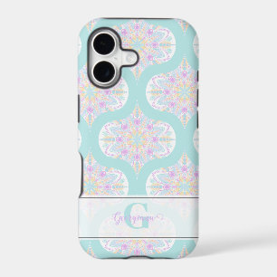 Personalized Pastel Rainbow Floral Mandala Mid Mod