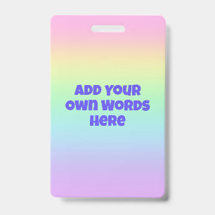 Personalized Pastel Rainbow Gradient Badge