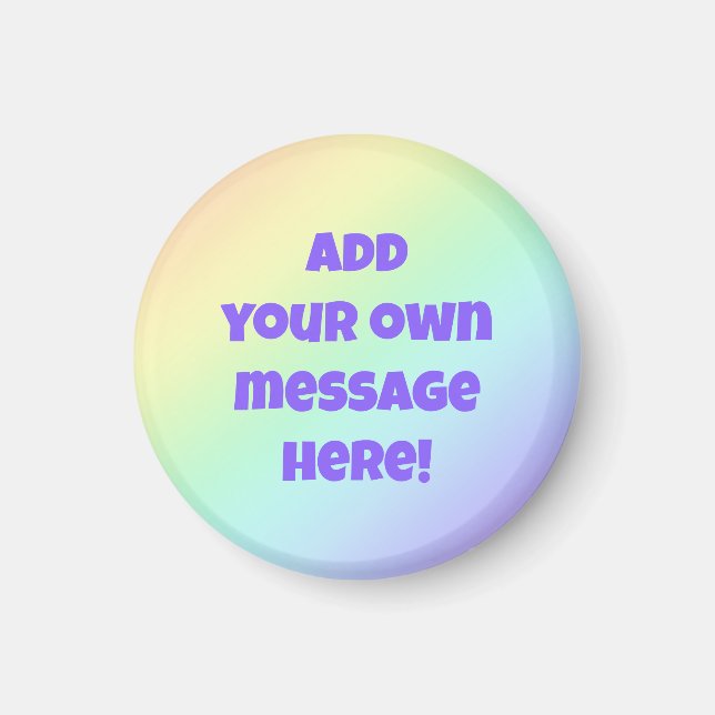 Personalized Pastel Rainbow Magnet (Front)