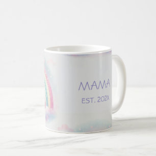 Personalized Pastel Rainbow Mom Mug - Custom gift