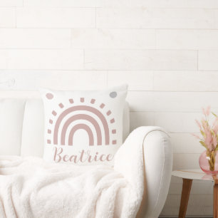 Personalized Pastel Rainbow Nursery Pillow