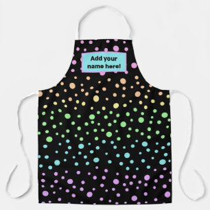 Personalized Pastel Rainbow Polka Dot Apron