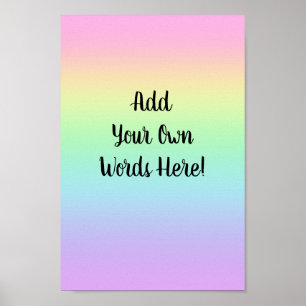 Personalized Pastel Rainbow Poster