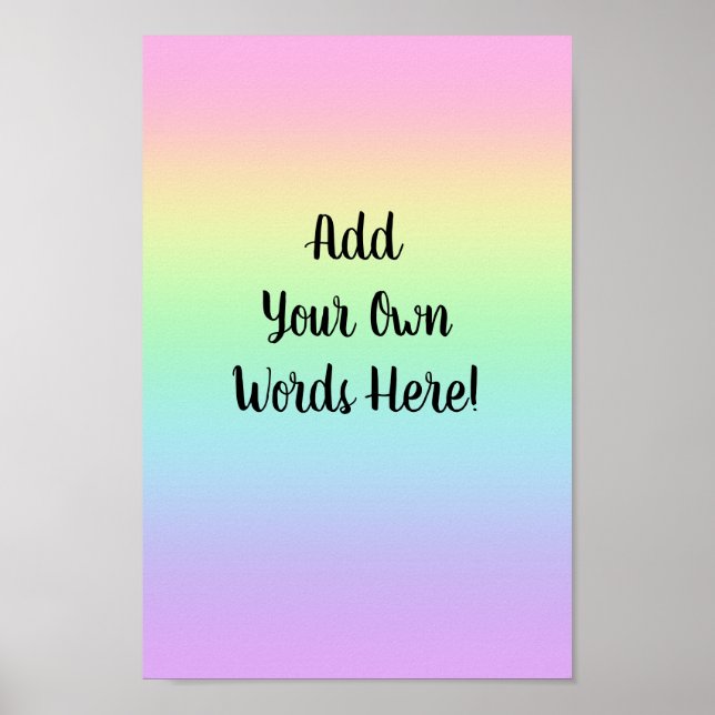 Personalized Pastel Rainbow Poster (Front)