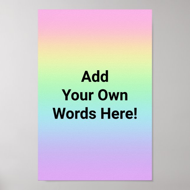 Personalized Pastel Rainbow Poster (Front)