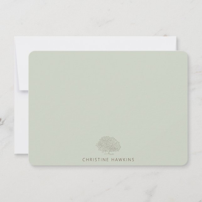 Personalized Pastel Sage Green Tree Arborist Card (Front)