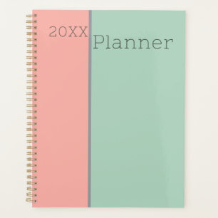 Personalized Pastel Soft Peach & Jungle Mist Green Planner