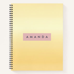 Personalized Pastel Soft Yellow Ombre  Notebook