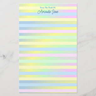 Personalized Pastel Striped Stationery