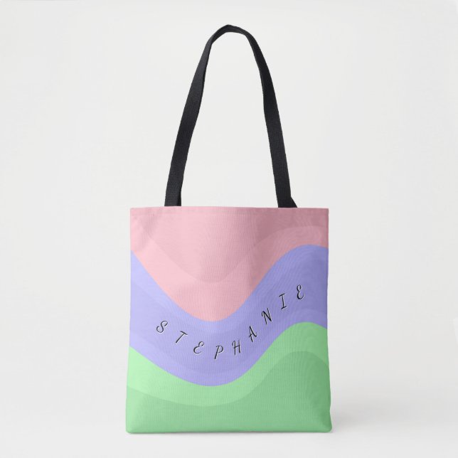 Personalized Pastel Swirl |  Tote Bag (Front)