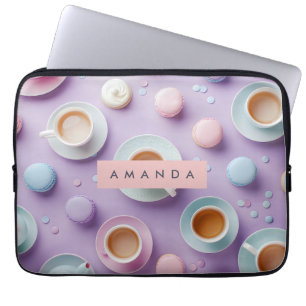 Personalized Pastel Tea Party Bliss Laptop Sleeve