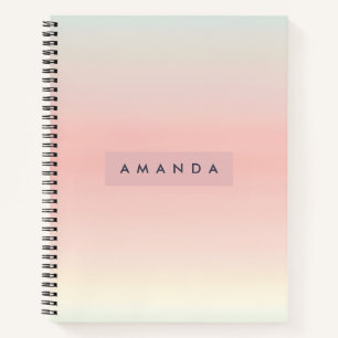 Personalized Pastel Warm Peach Blush Fade Notebook