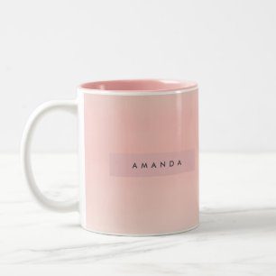 Personalized Pastel Warm Peach Blush Fade Two-Tone Coffee Mug