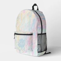 Personalized Pastel Watercolor Abstract Backpack