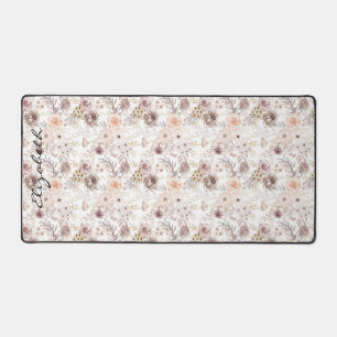 Personalized Pastel Watercolor Colourful Roses Desk Mat