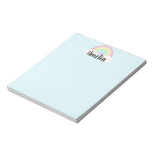 Personalized Pastel Watercolor Rainbow Notepad