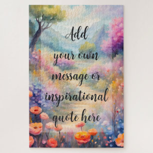 Personalized Pastel Wildflower Garden Jigsaw Puzzle