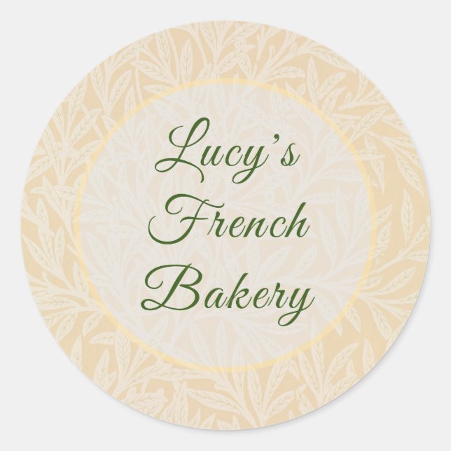 Personalized Pastel Willow William Morris Classic Round Sticker (Front)