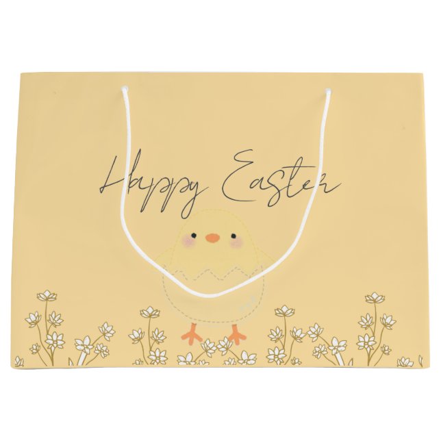 Personalized Pastel Yellow Easter Gift Bag (Front)