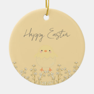 Personalized Pastel Yellow Easter Ornament
