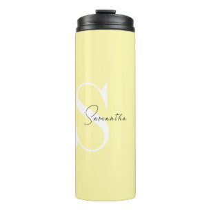 Personalized Pastel Yellow Monogram  Thermal Tumbler
