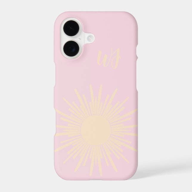 Personalized Pastel Yellow Sun iPhone Case (Back)