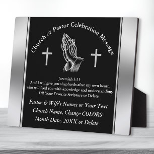 Personalized Pastor Anniversary Plaques, Scripture Plaque