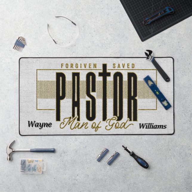 Personalized Pastor Man Of God Desk Mat (Workstation)