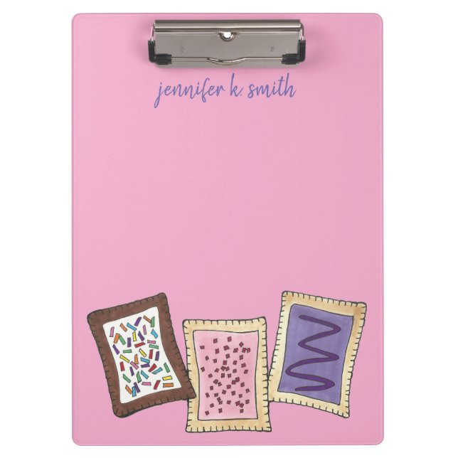 Personalized Pastry Chef Bakery Toaster Pastries Clipboard (Front)