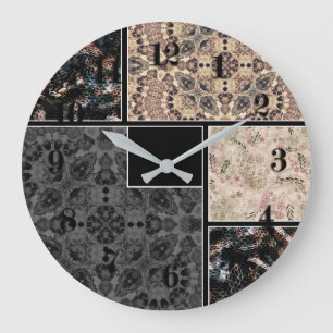 Personalized patchwork large clock