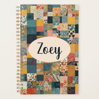 Personalized Patchwork Quilt Print Planner