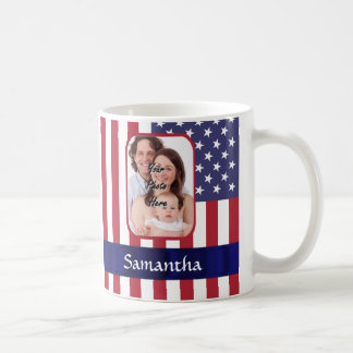 Personalized Patriotic American flag Coffee Mug