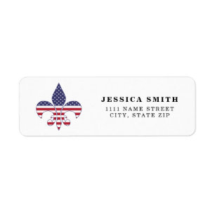 Personalized Patriotic American Flag Fleur-de-lis