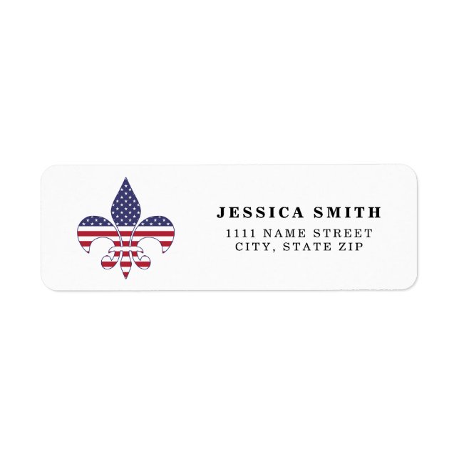 Personalized Patriotic American Flag Fleur-de-lis (Front)