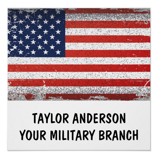 Personalized Patriotic American Flag  Poster (Front)