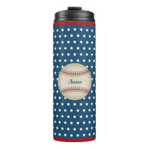 Personalized Patriotic Baseball Travel Mug