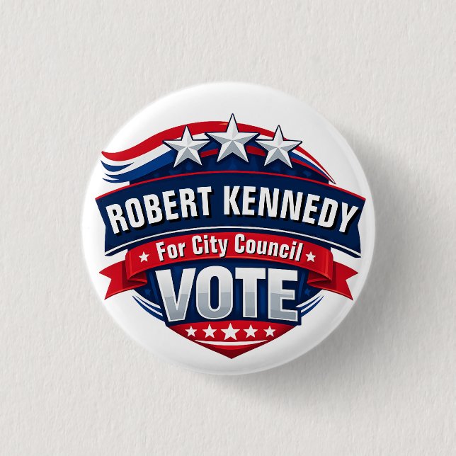 Personalized Patriotic Campaign Vote 1 Inch Round Button (Front)