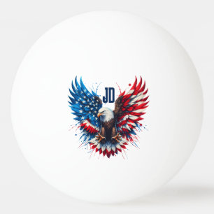 Personalized Patriotic Colors America Bold Eagle Ping Pong Ball