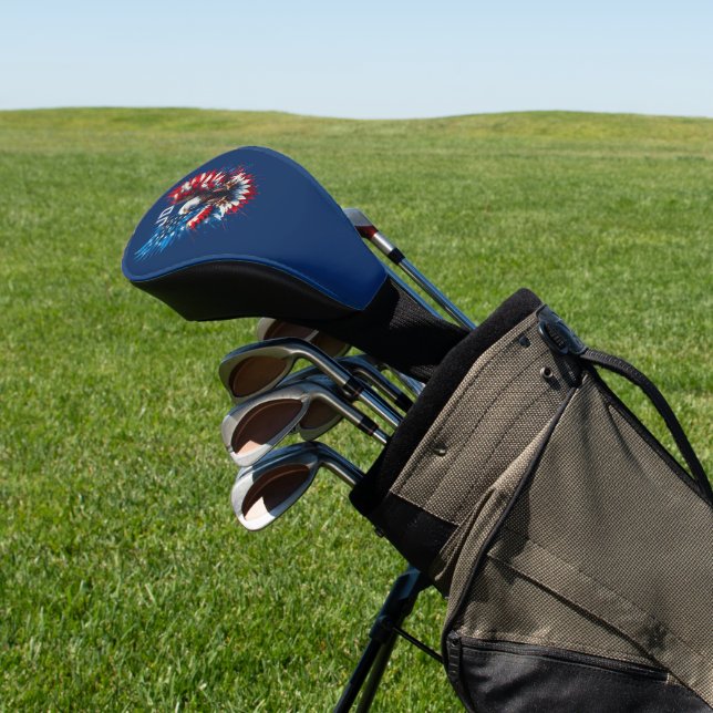 Personalized Patriotic Colours America Bold Eagle Golf Head Cover (In Situ)