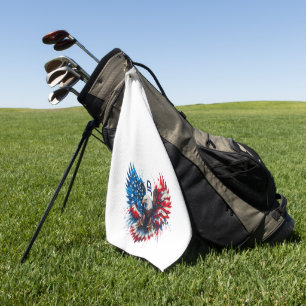 Personalized Patriotic Colours America Bold Eagle Golf Towel