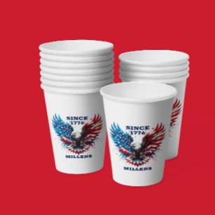 Personalized Patriotic Colours America Bold Eagle Paper Cups